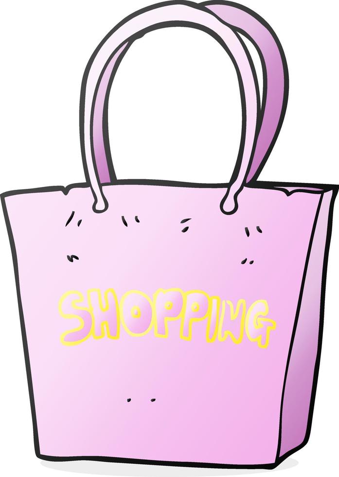 bolso de compras de dibujos animados vector