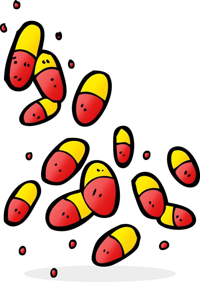 cartoon medical pills vector