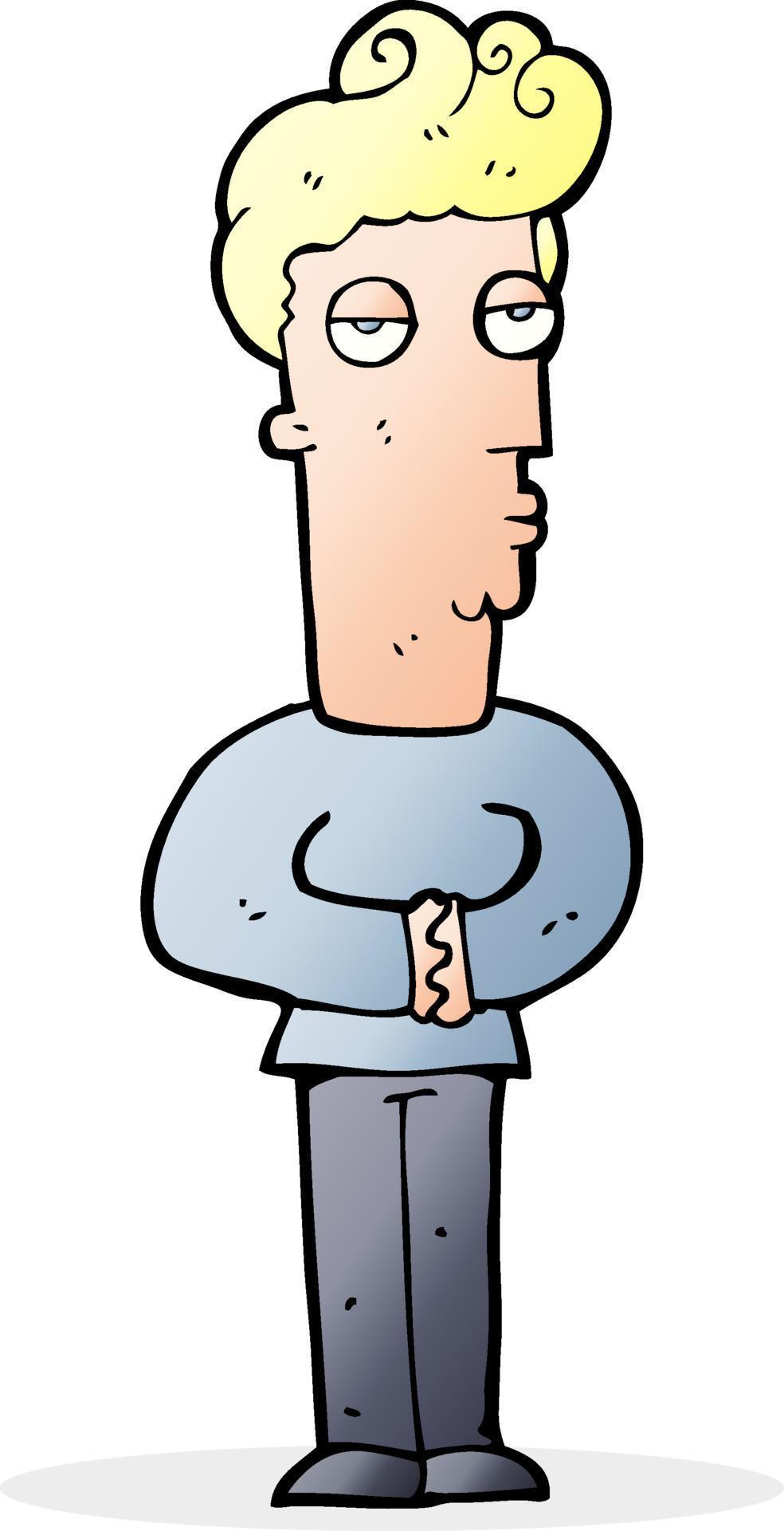 cartoon jaded man 12282611 Vector Art at Vecteezy