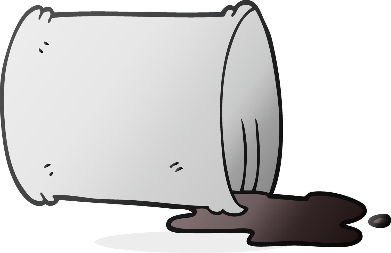 cartoon spilled oil drum vector