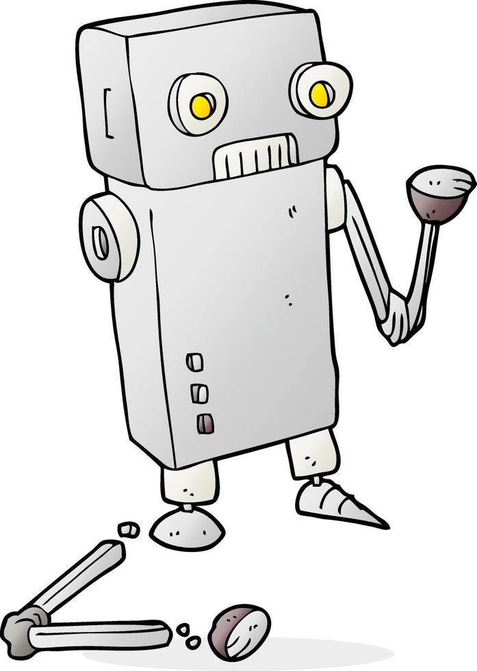 cartoon broken robot vector