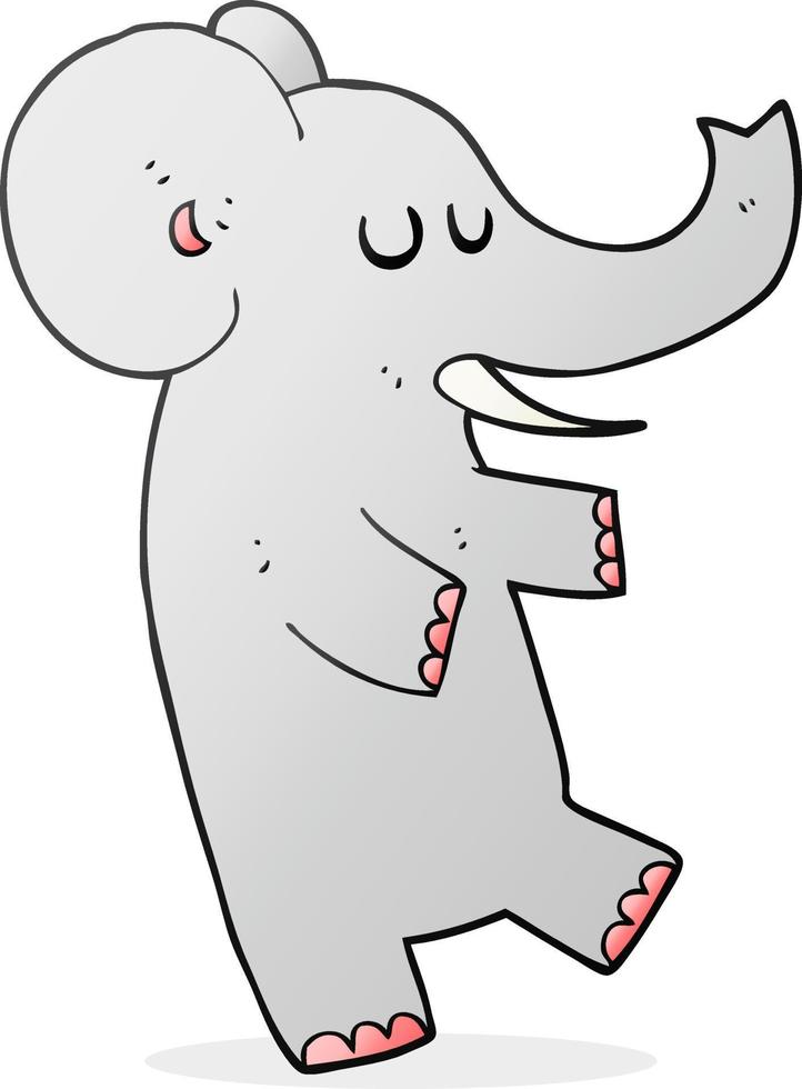 cartoon dancing elephant vector