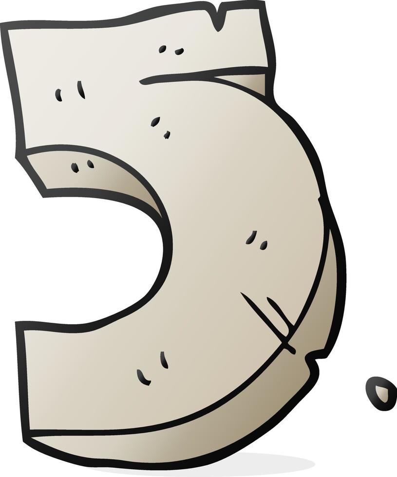 cartoon stone number five vector