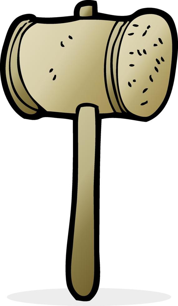 cartoon wooden hammer vector