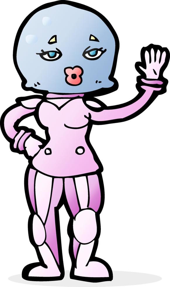 cartoon female astronaut vector