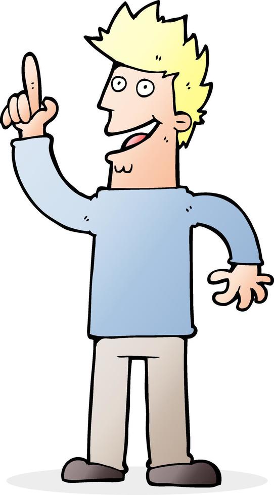 cartoon man with great new idea vector