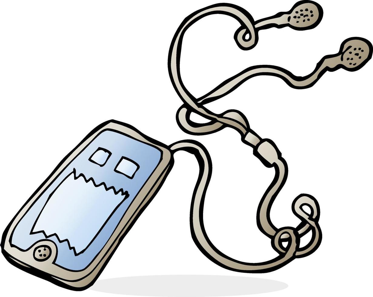 cartoon music player vector