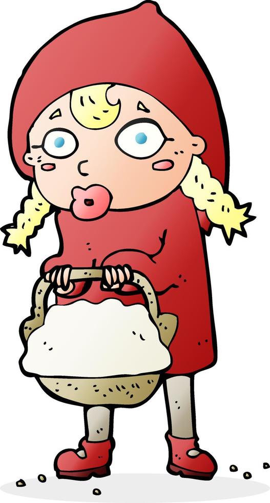 little red riding hood cartoon vector