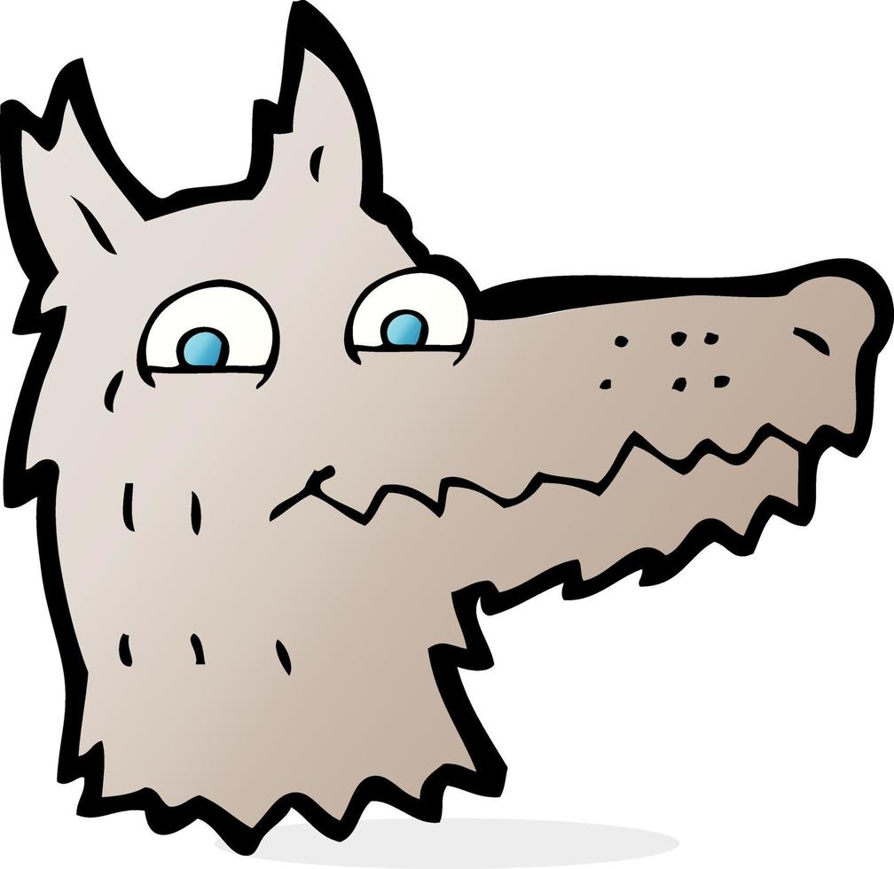 cabeza de lobo de dibujos animados vector