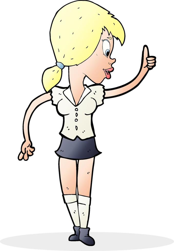 cartoon girl with idea vector