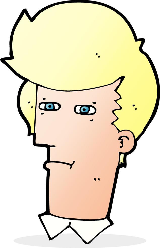 cartoon man narrowing eyes vector
