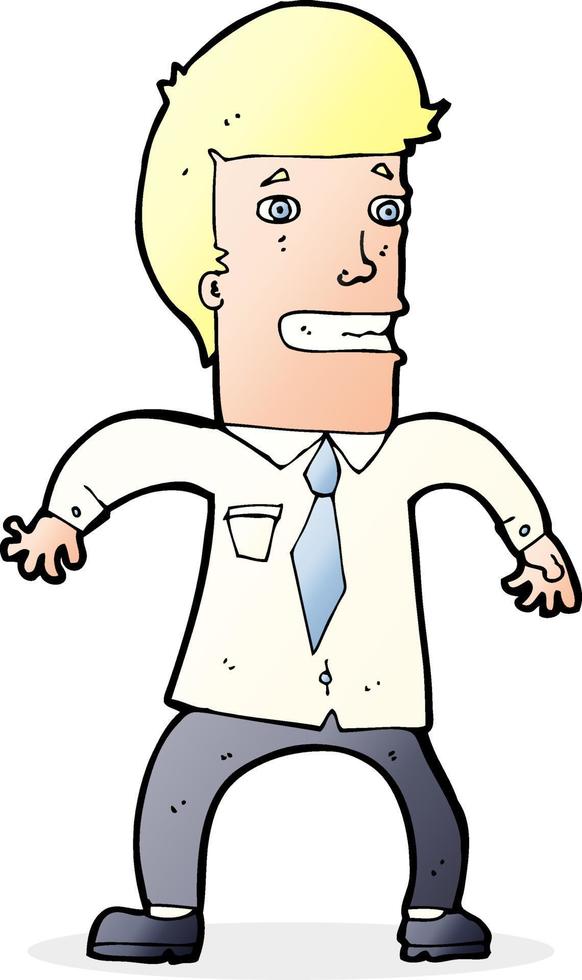 cartoon nervous businessman vector