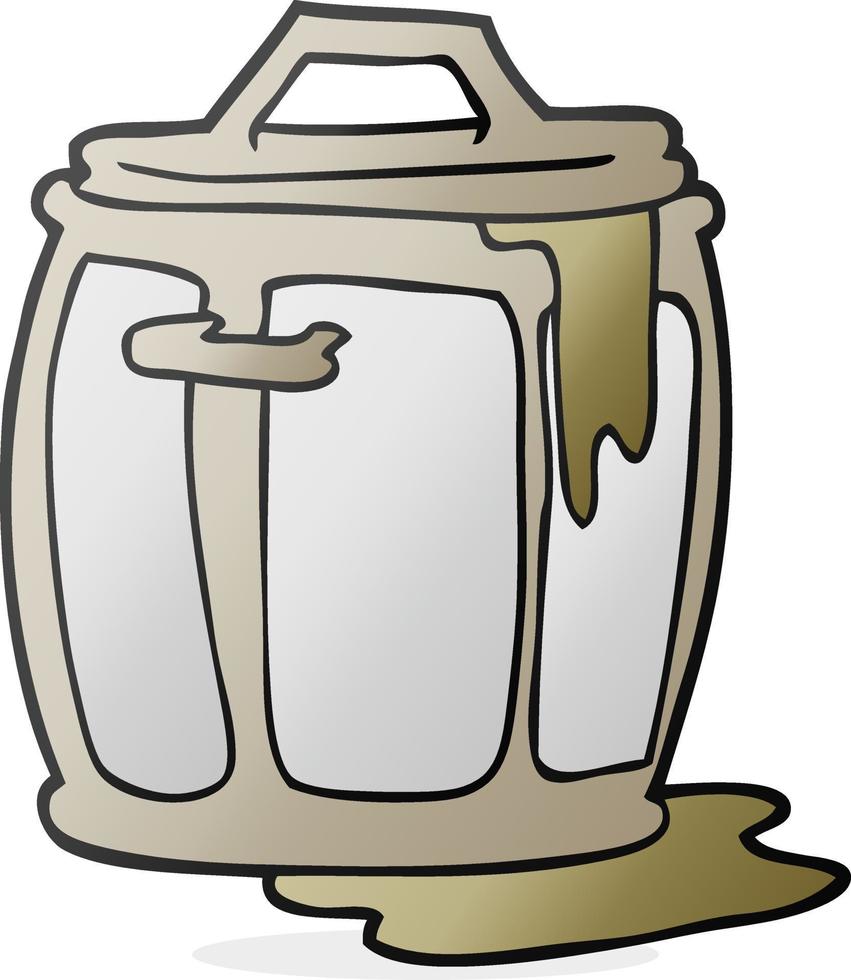 cartoon dirty garbage can vector