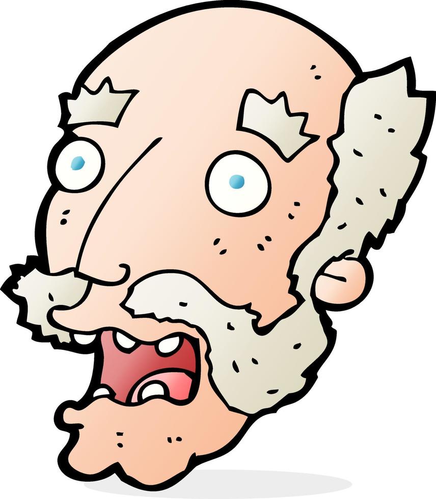 cartoon shocked old man vector