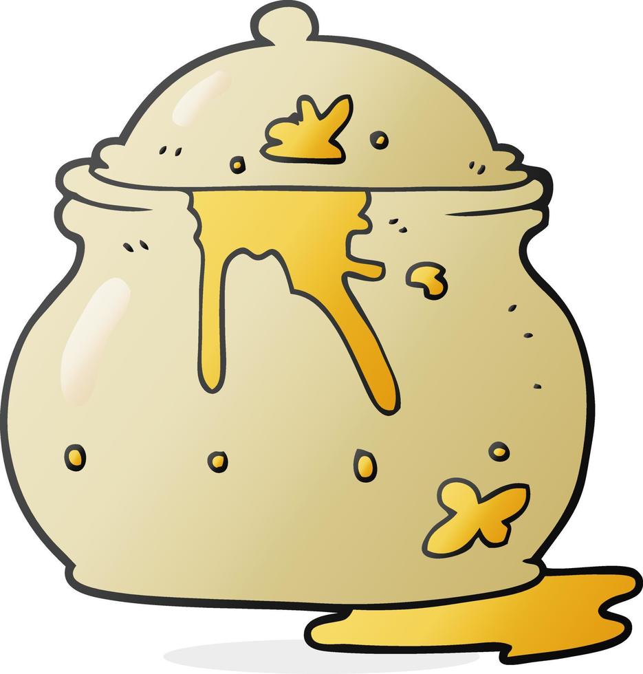 cartoon messy mustard pot vector