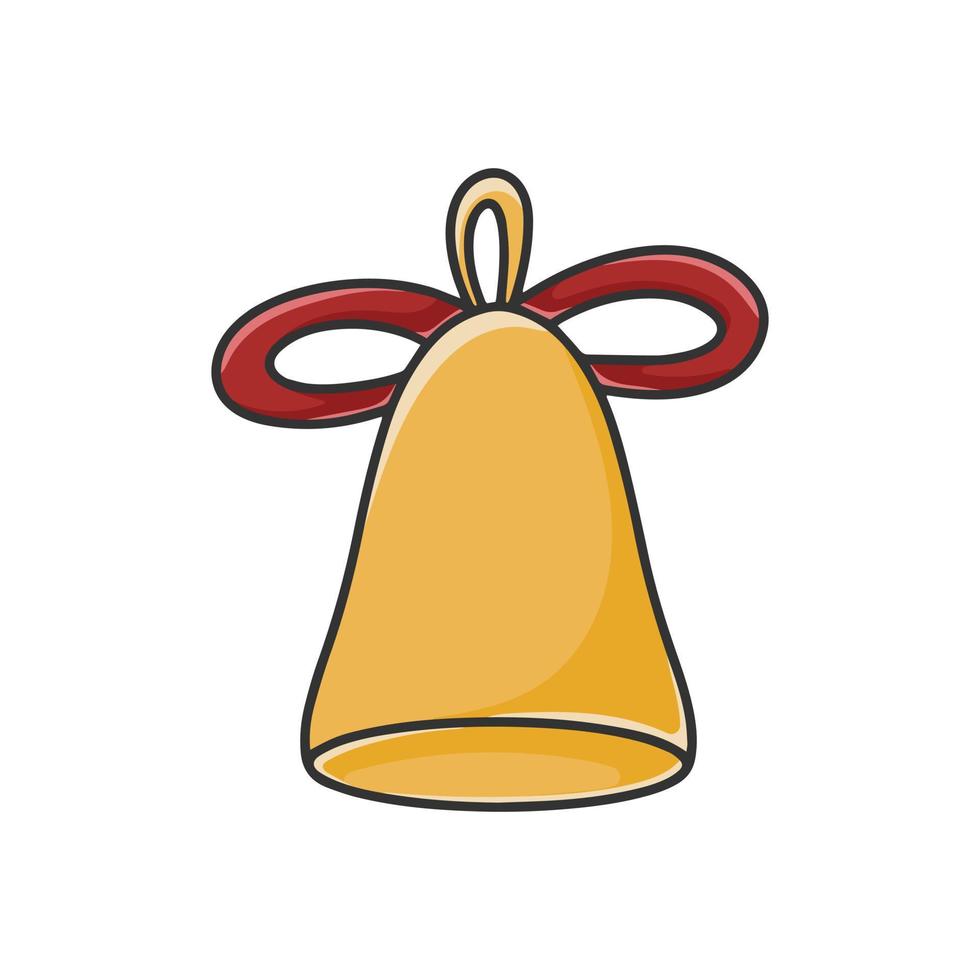 Bell decorated with bow cartoon clipart vector