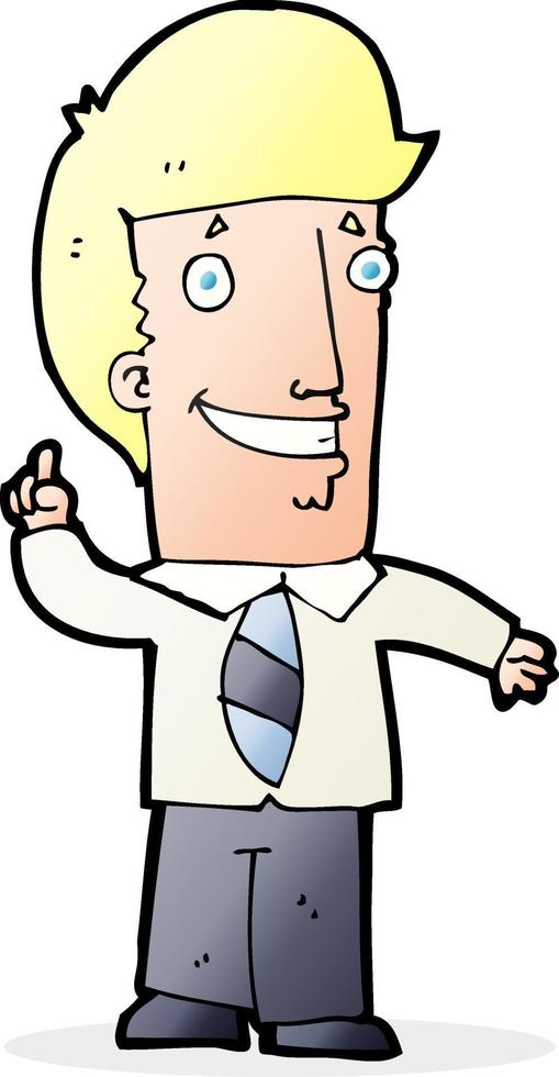cartoon office man with idea vector