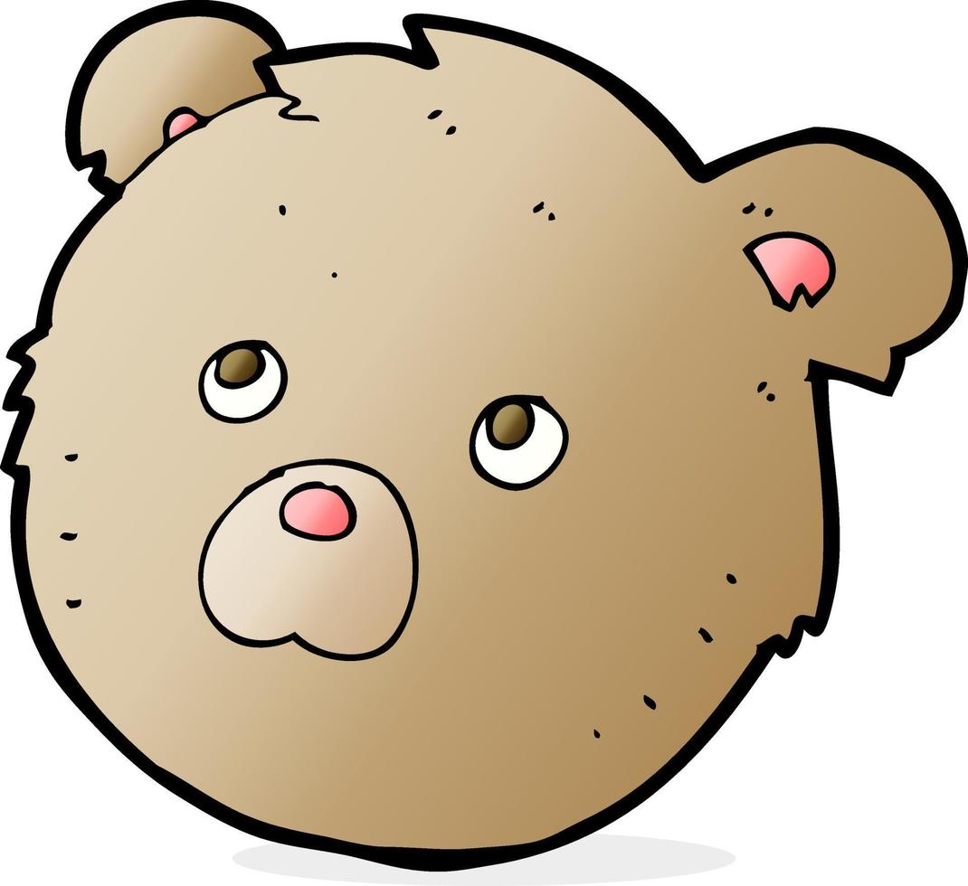 cara de oso de peluche de dibujos animados vector