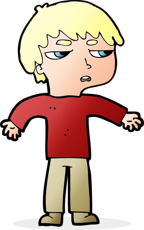 cartoon annoyed boy vector