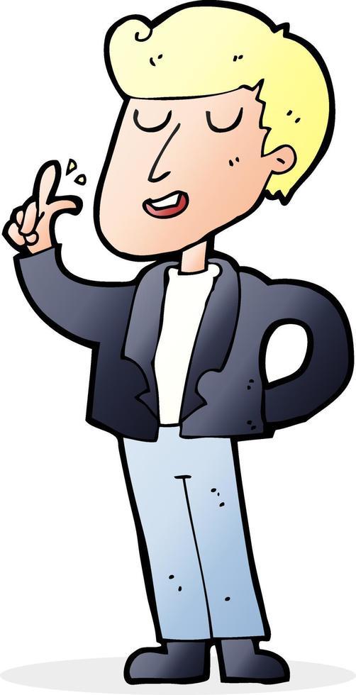 cartoon cool guy snapping fingers vector