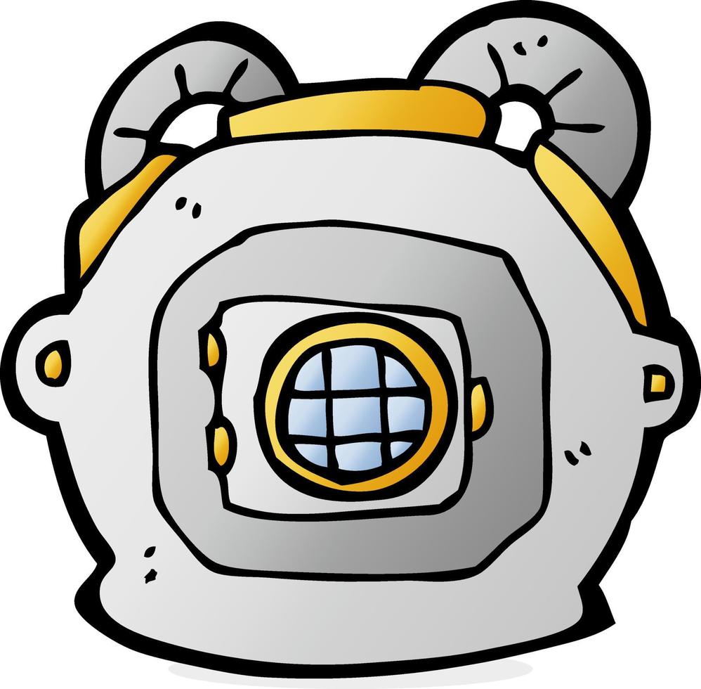 cartoon old deep sea diver helmet vector