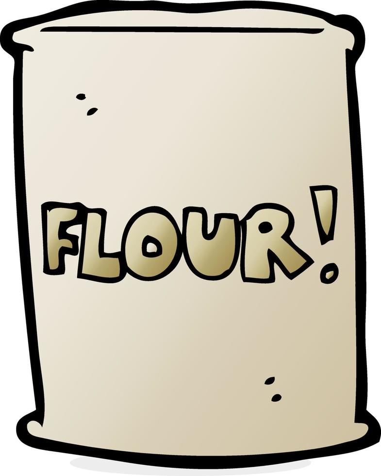 cartoon bag of flour vector