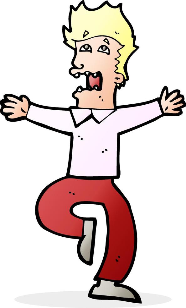 cartoon terrified man vector