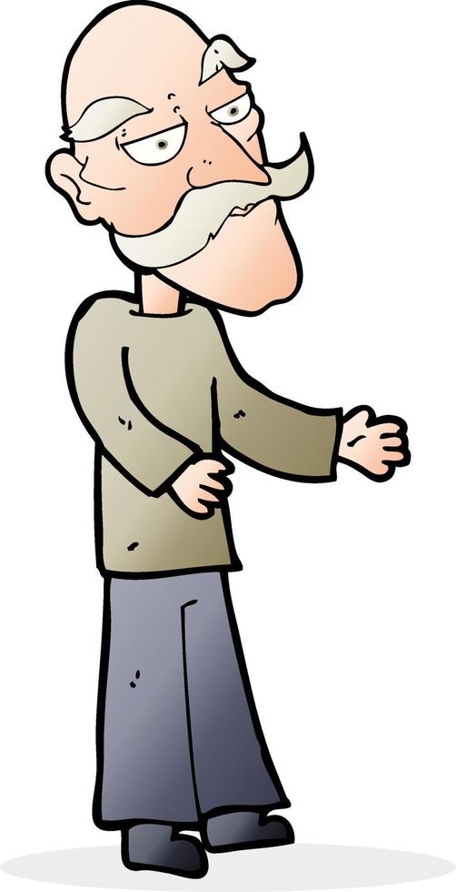 cartoon old man with mustache vector