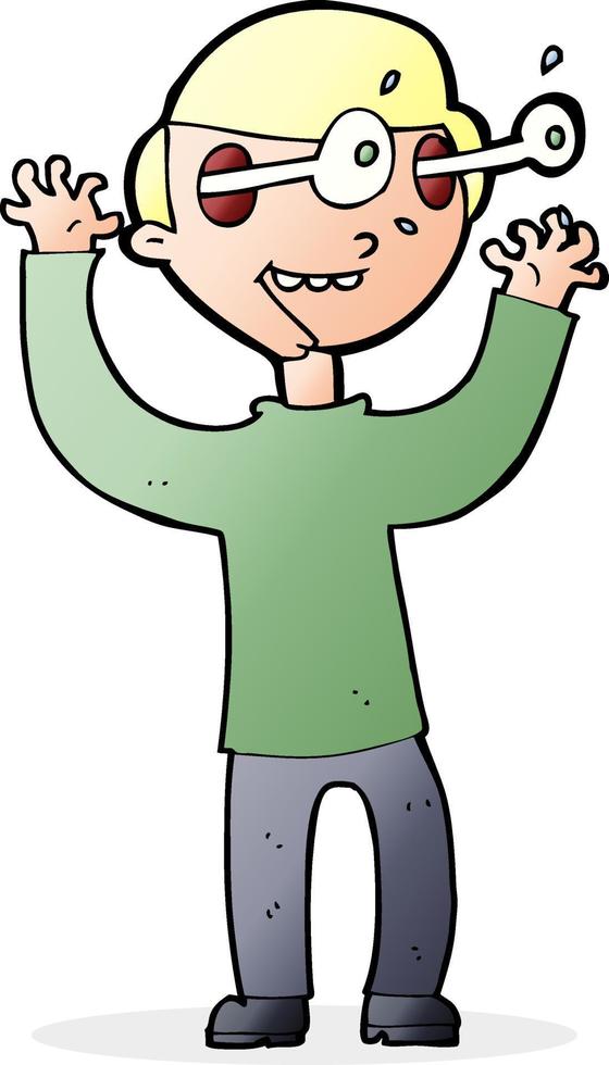 cartoon man with popping out eyes vector