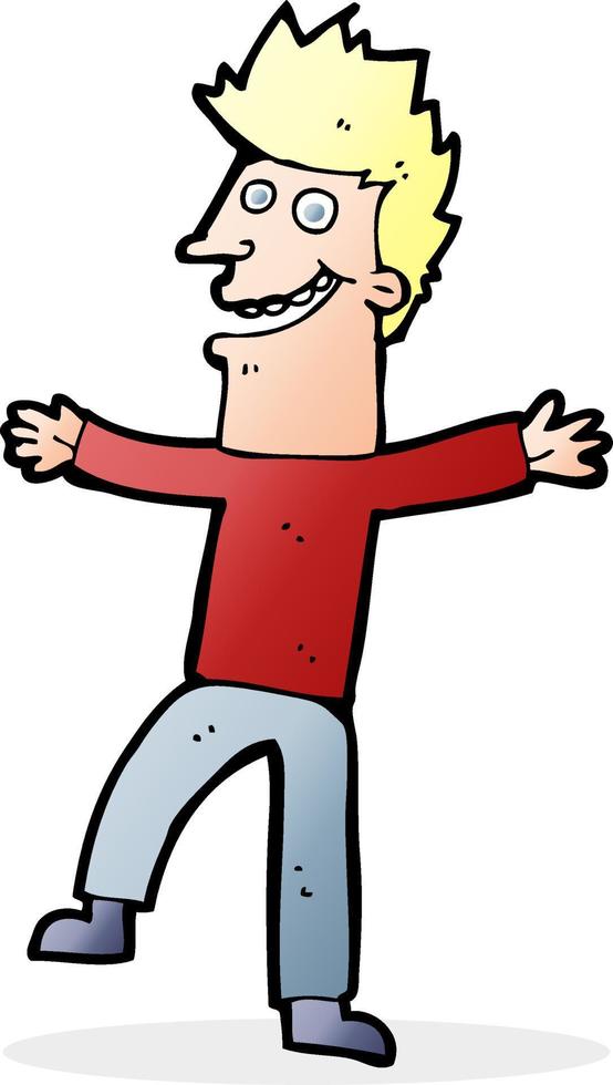 cartoon happy man vector