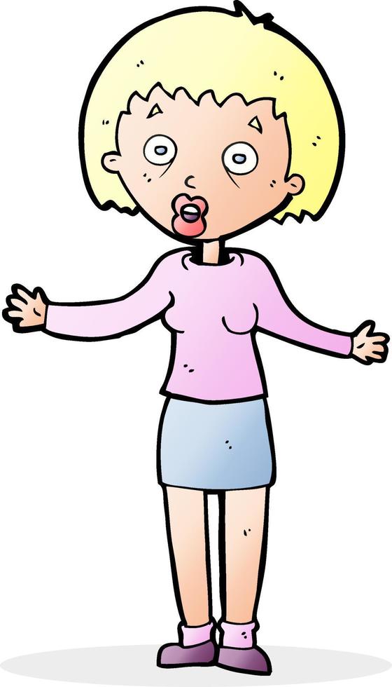 cartoon woman making excuses vector