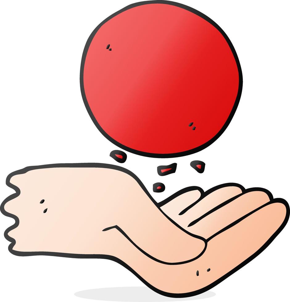 cartoon hand throwing ball vector