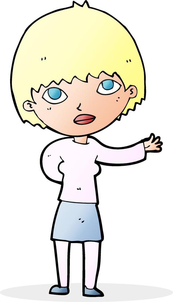 cartoon woman explaining vector