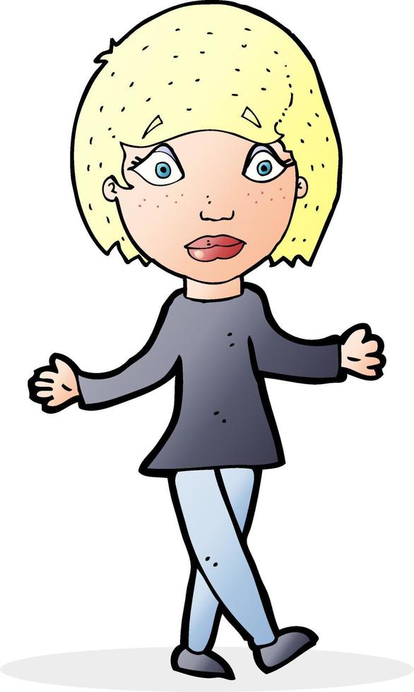 cartoon suprised woman vector