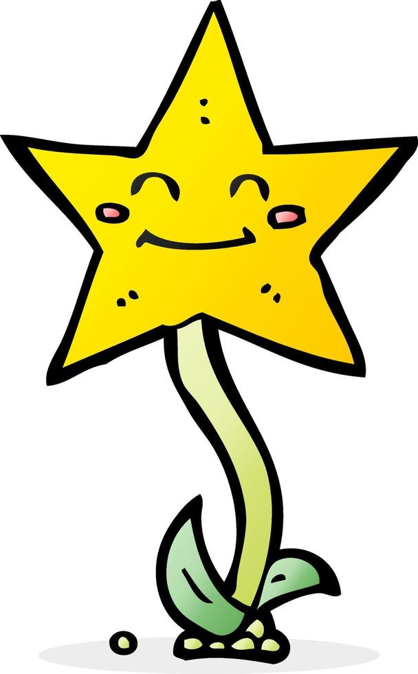 flor estrella de dibujos animados vector