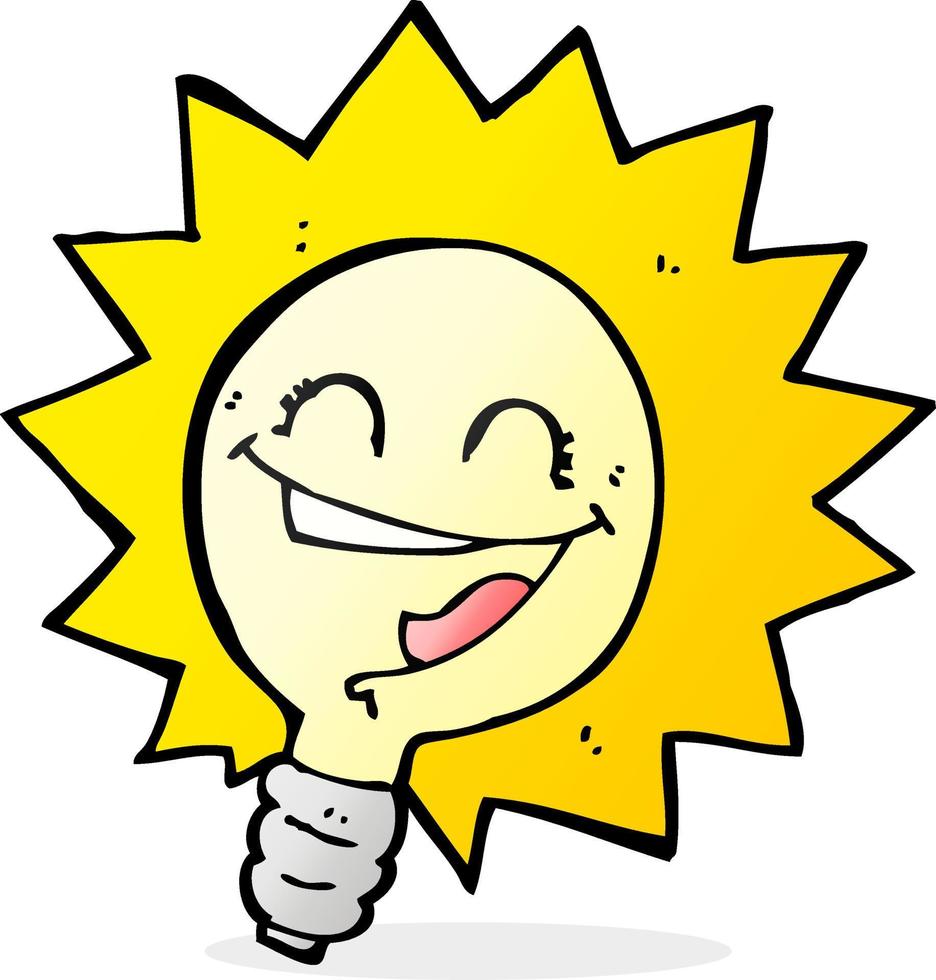 happy light bulb cartoon vector