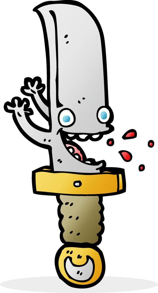 crazy knife cartoon character vector