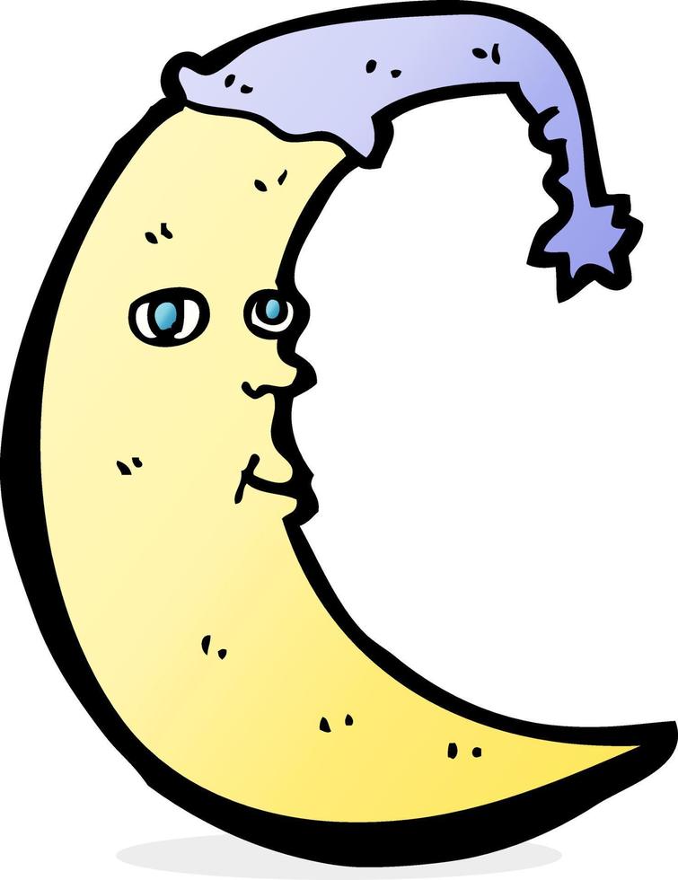 sleepy moon cartoon vector