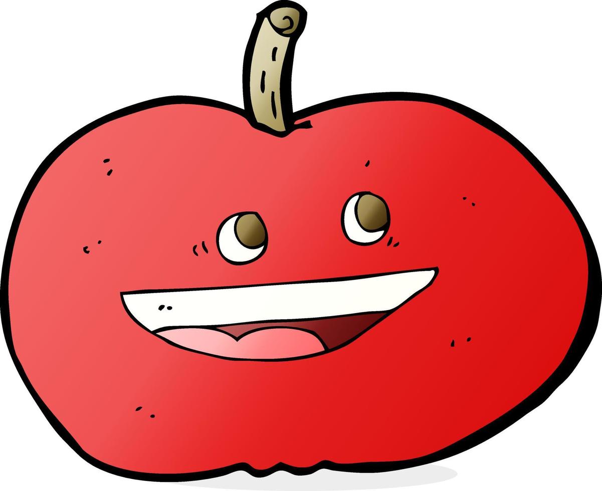 cartoon happy apple vector