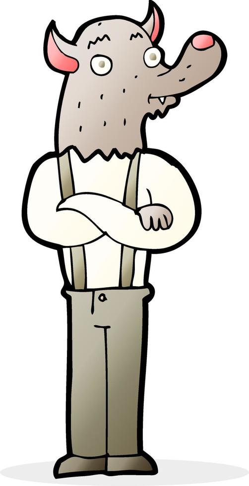 cartoon friendly werewolf vector