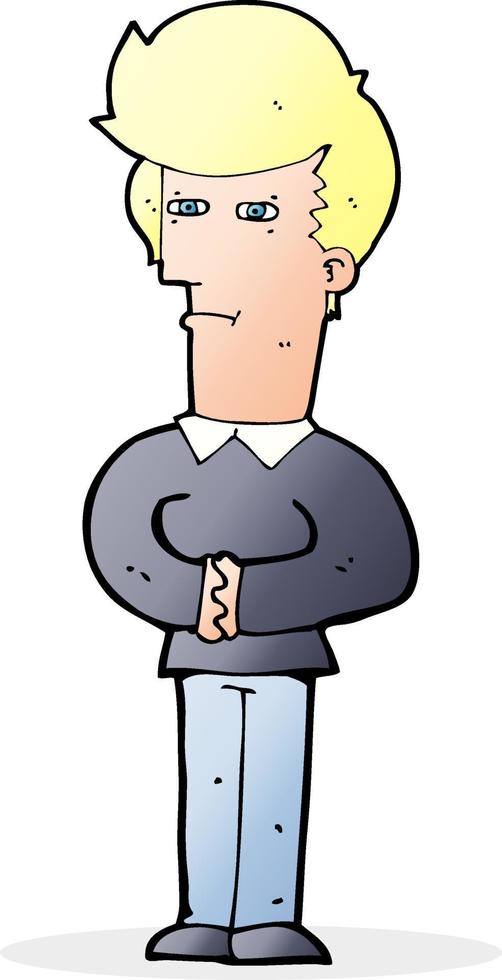 cartoon man narrowing his eyes vector