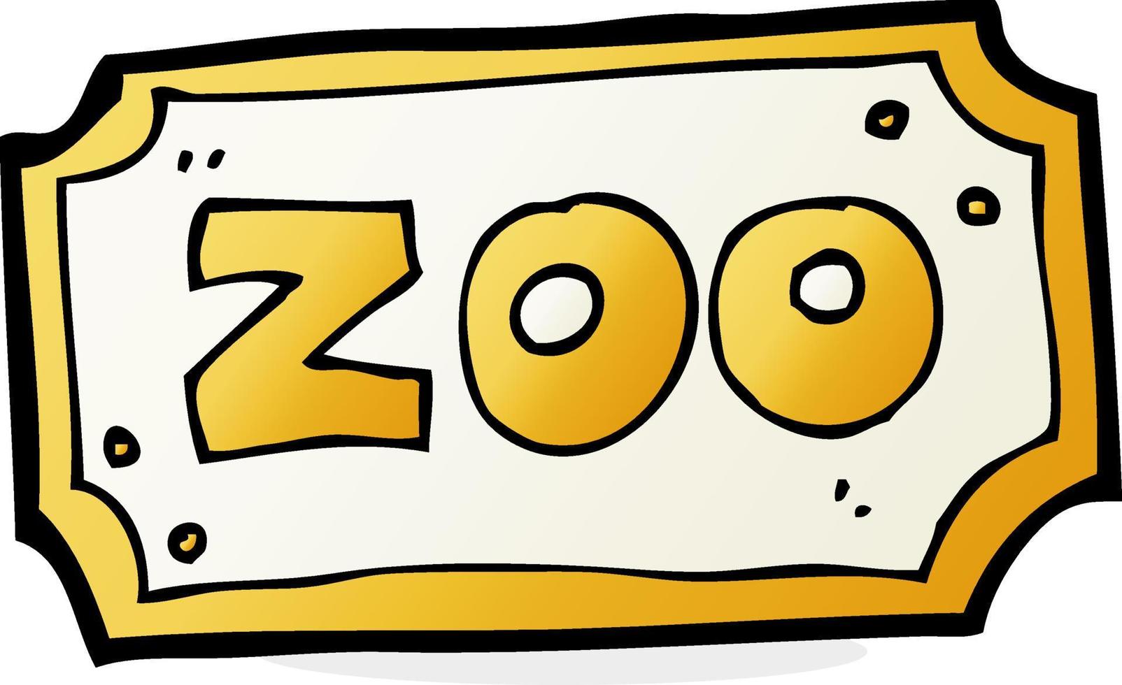 cartoon zoo sign vector