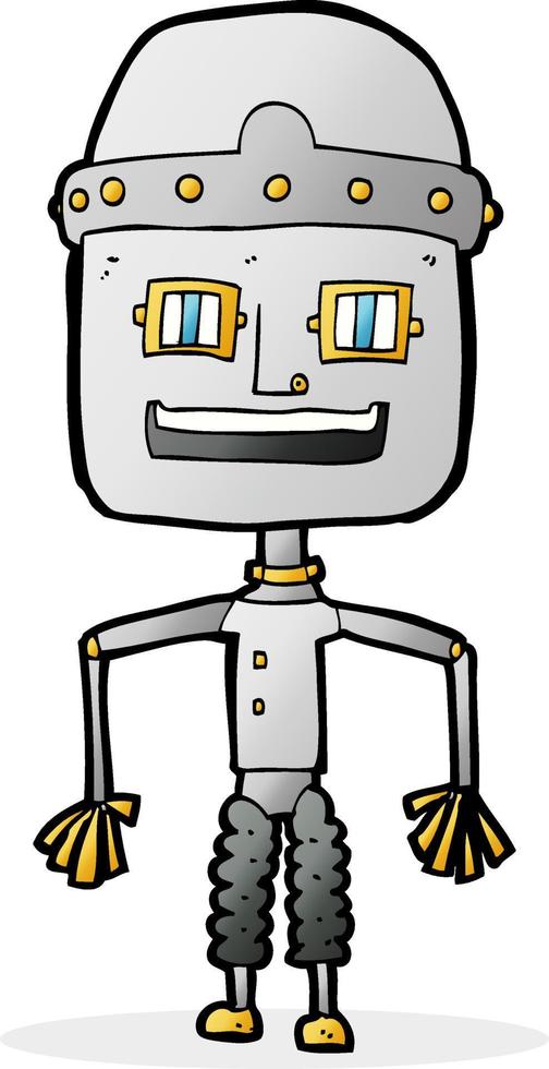 funny cartoon robot vector