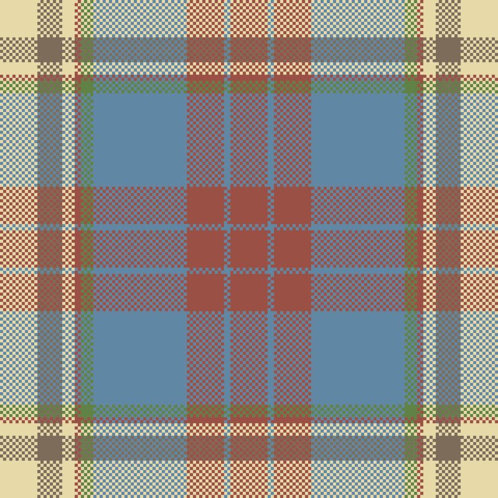 Pixel background vector design. Modern seamless pattern plaid. Square texture fabric. Tartan scottish textile. Beauty color madras ornament.