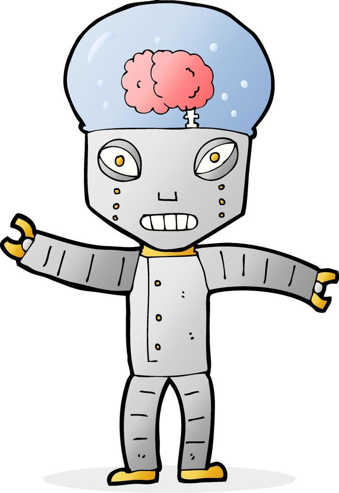 funny cartoon robot vector