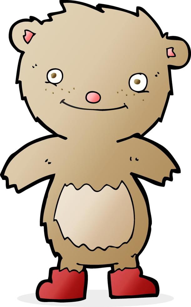 oso de peluche de dibujos animados con botas vector