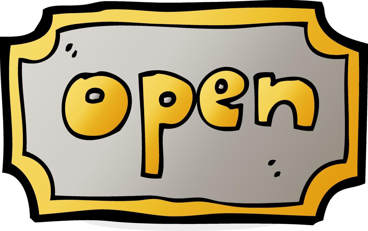 cartoon open sign vector