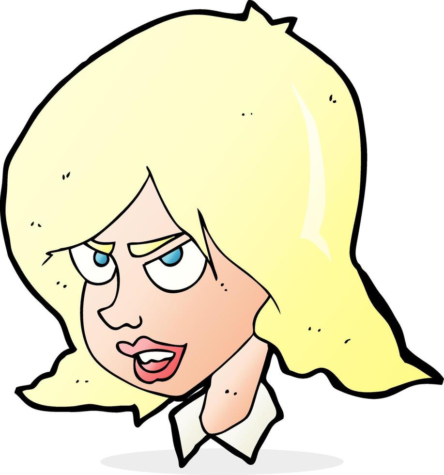 cartoon annoyed woman vector