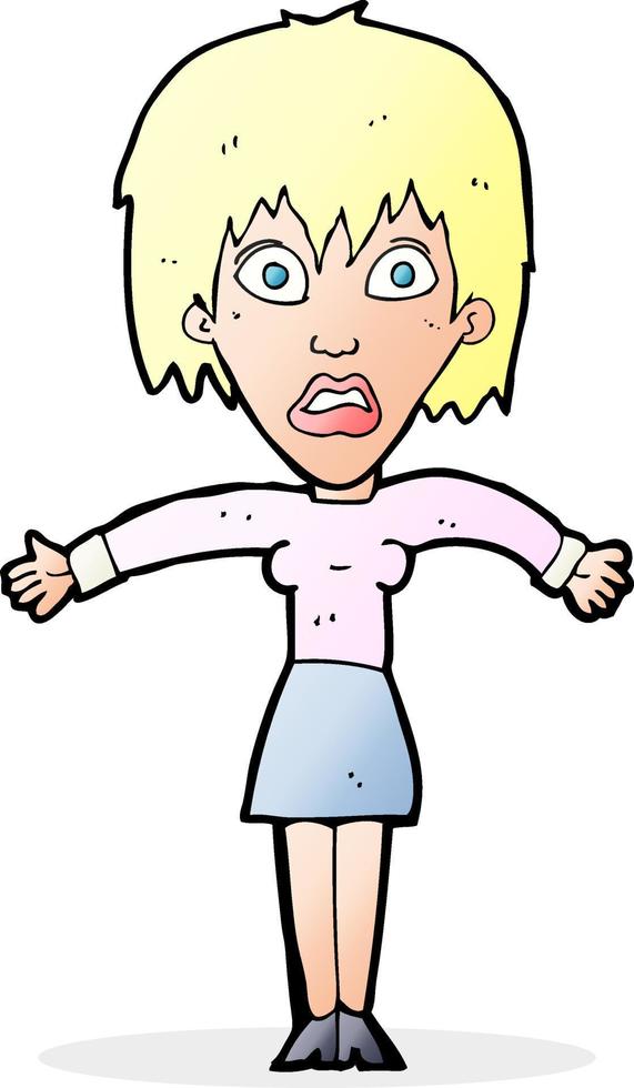 cartoon shocked woman vector
