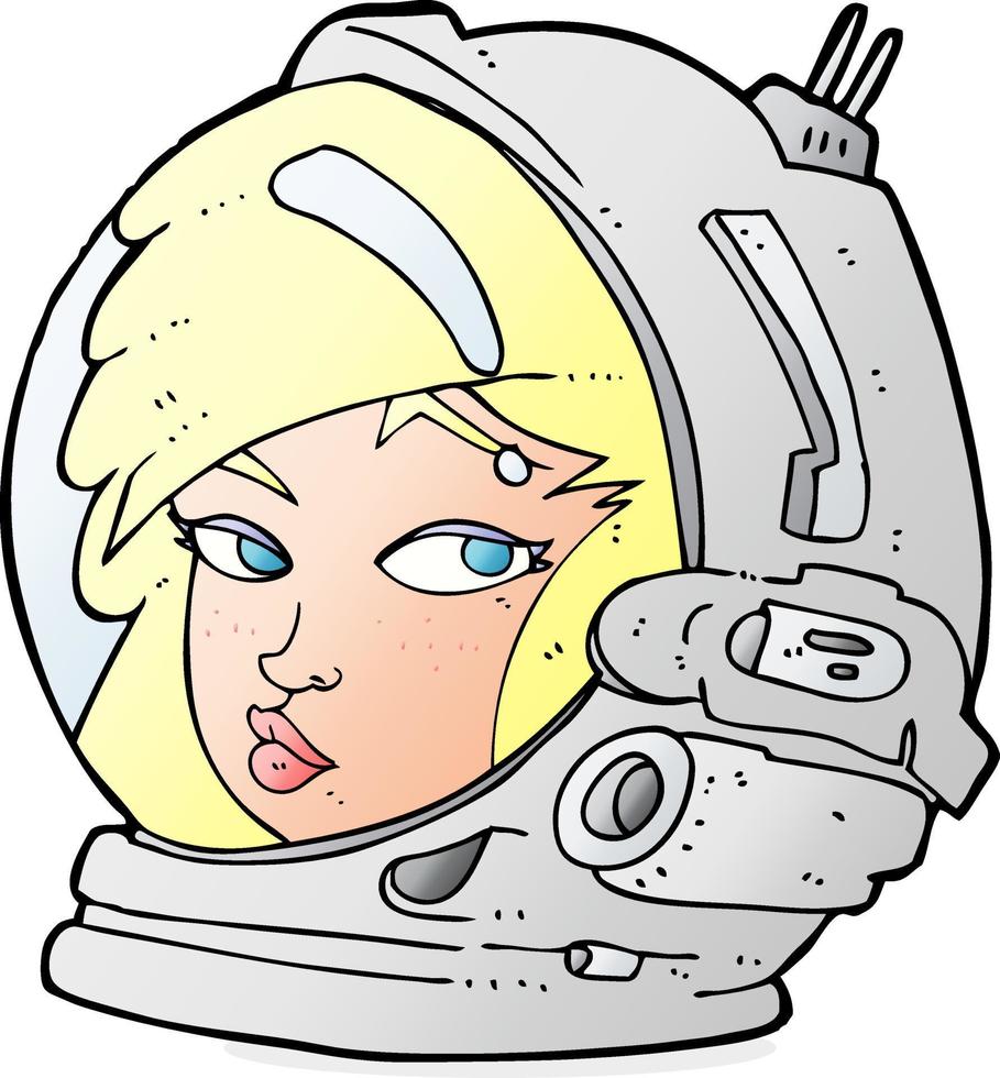 cartoon female astronaut vector
